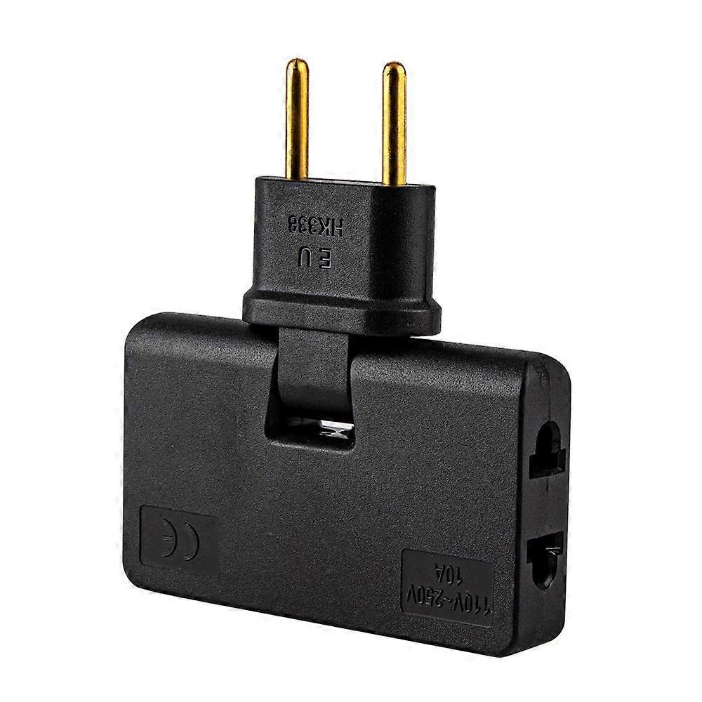 Rotatable Eu plug adapter 3 in 1 180 degree extension plug black M