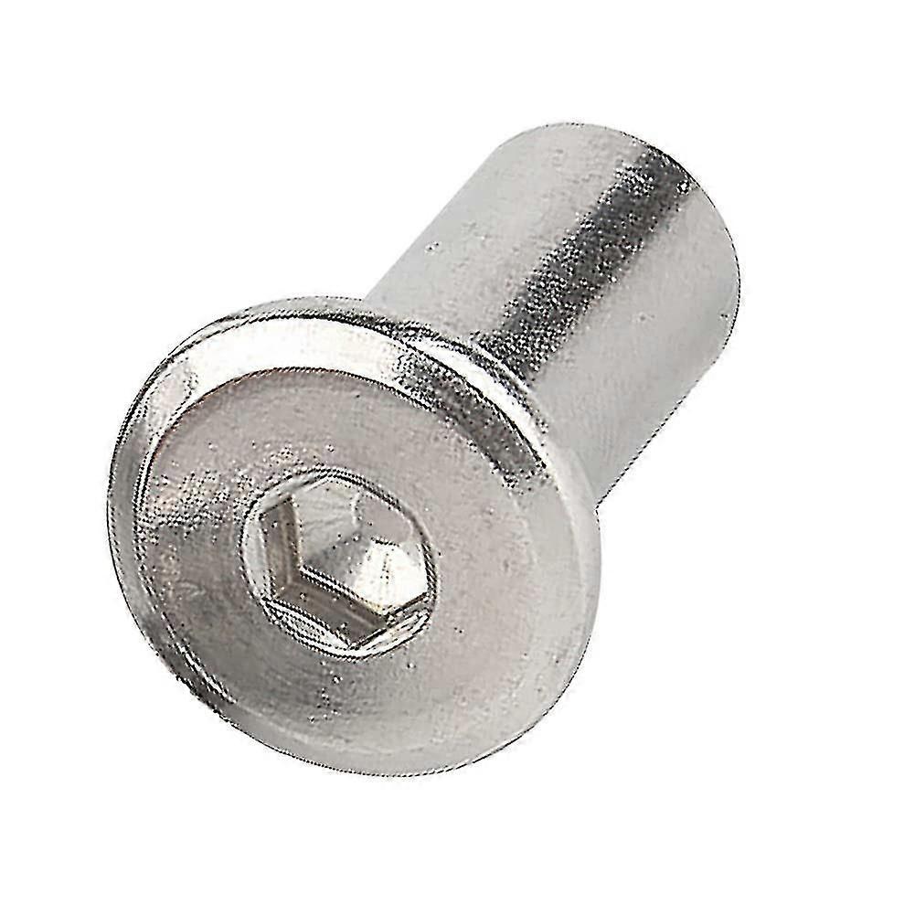 Contre-écrous en acier inoxydable - filetage intérieur hexagonal M8, écrous cylindriques à tête plate, écrous à sertir pour meubles en bois -QWER
