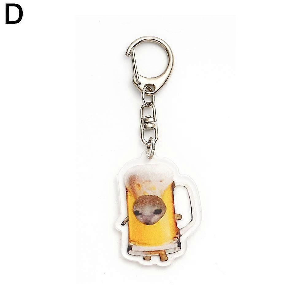 Food Cat Cat Head Keychain Fun Gift For Student Keyring UK