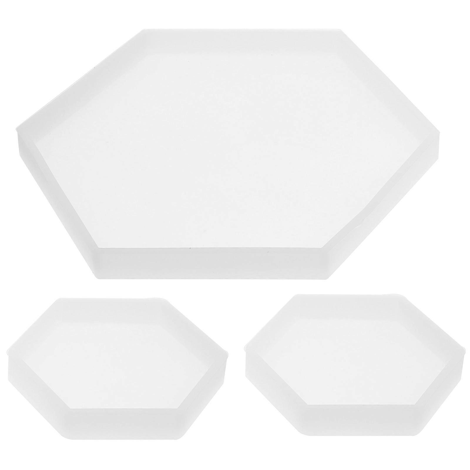 Silicone Hexagon Mold 3Pcs Transparent Handmade Mold Durable and Reusable for Decoration