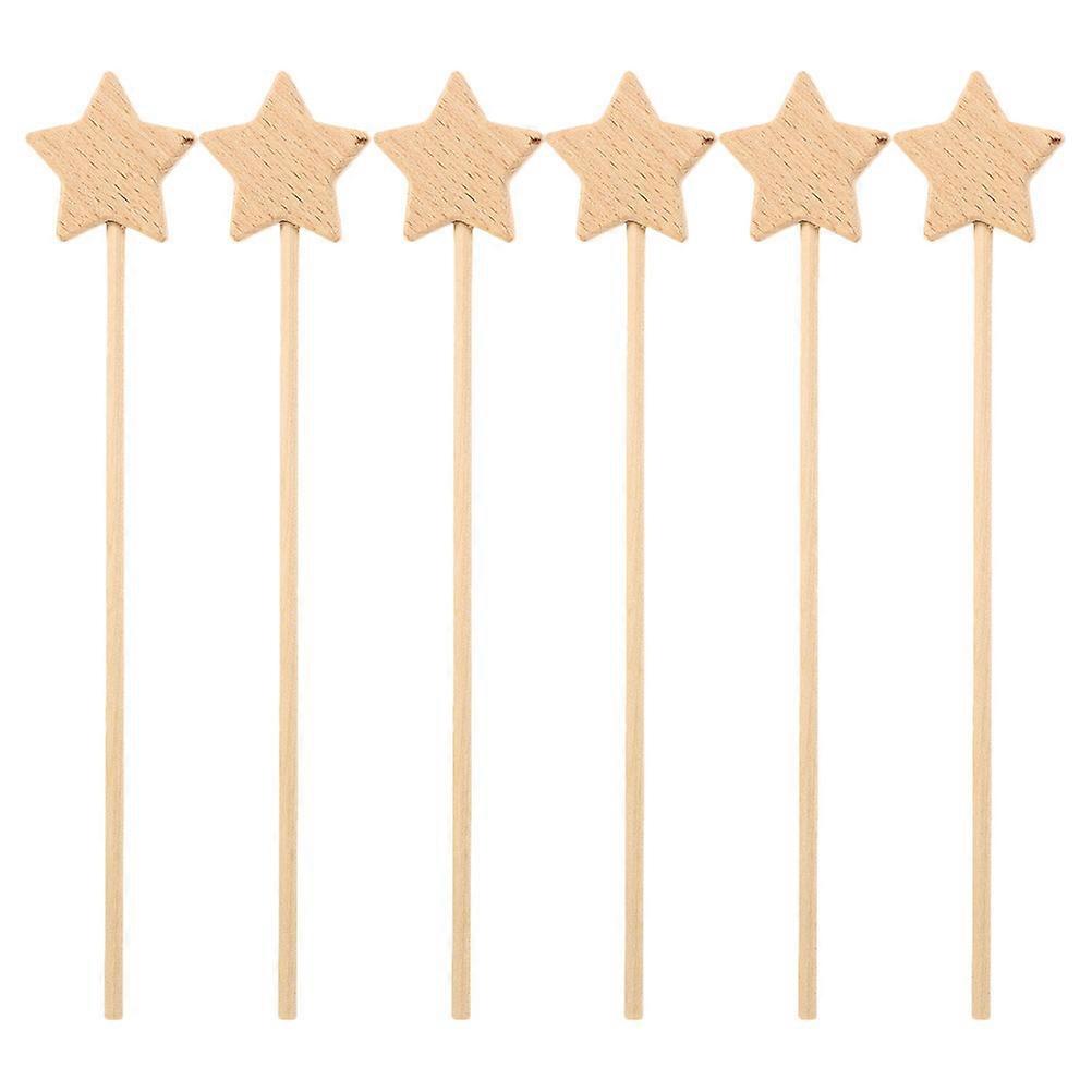DIY Wooden Fairy Wand for Playing Khaki Unfinished Wands Help Develop Coordination 6pcs