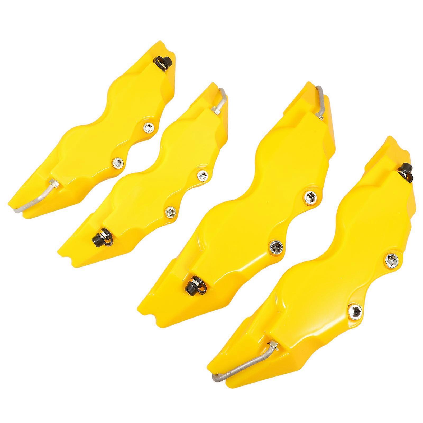 2 Sets Precision 3D Style Brake Caliper Covers Front and Rear Brake Calipers Yellow Wheel Hub Covers for Car Brake Calipers Protection