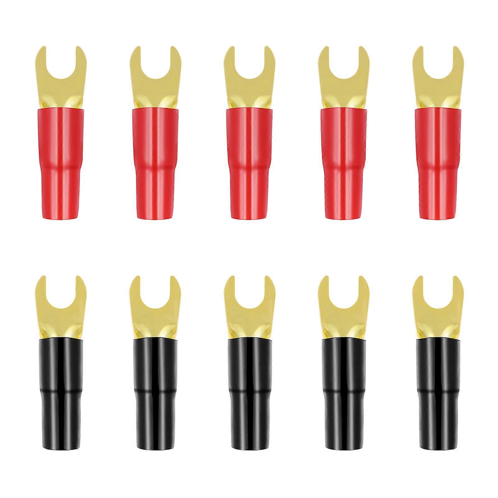 5 Pairs Crimp Barrier Spades Connectors Terminals Adapters 8GA
