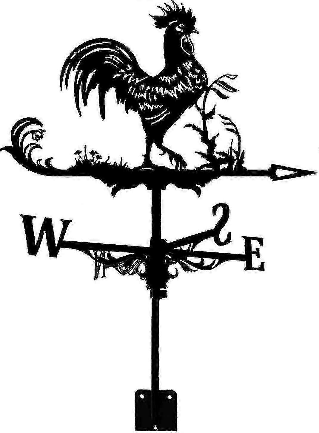 Weathervane Cah-st الحديد الديك Weathervane مع سقف جبل ، الطقس ريشة Windblowown السقف الطائر حديقة الزخارف المعدنية لديكور الفناء ، 35 * 50 سم الطريق السريع