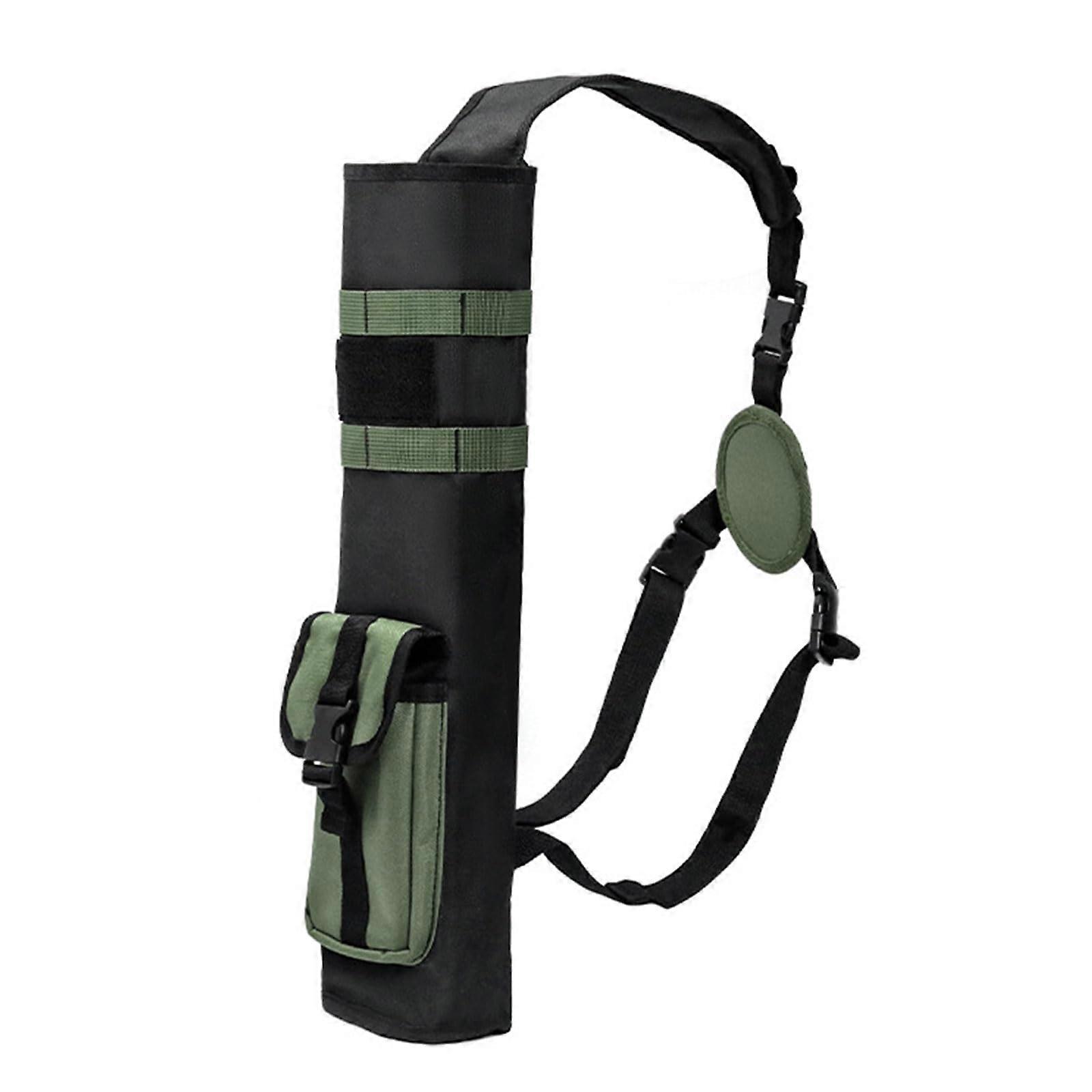 Archery Adjustable Green Quiver Bag for Arrows with Shoulder Strap, Durable Arrow Holder for Shooting