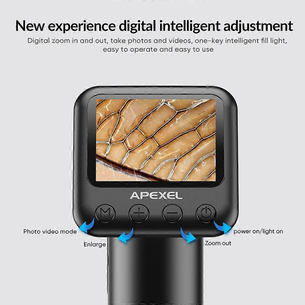 APEXEL Handheld Digital Microscope - 12X-24X, LCD Screen, 720P Video, Portable for Kids