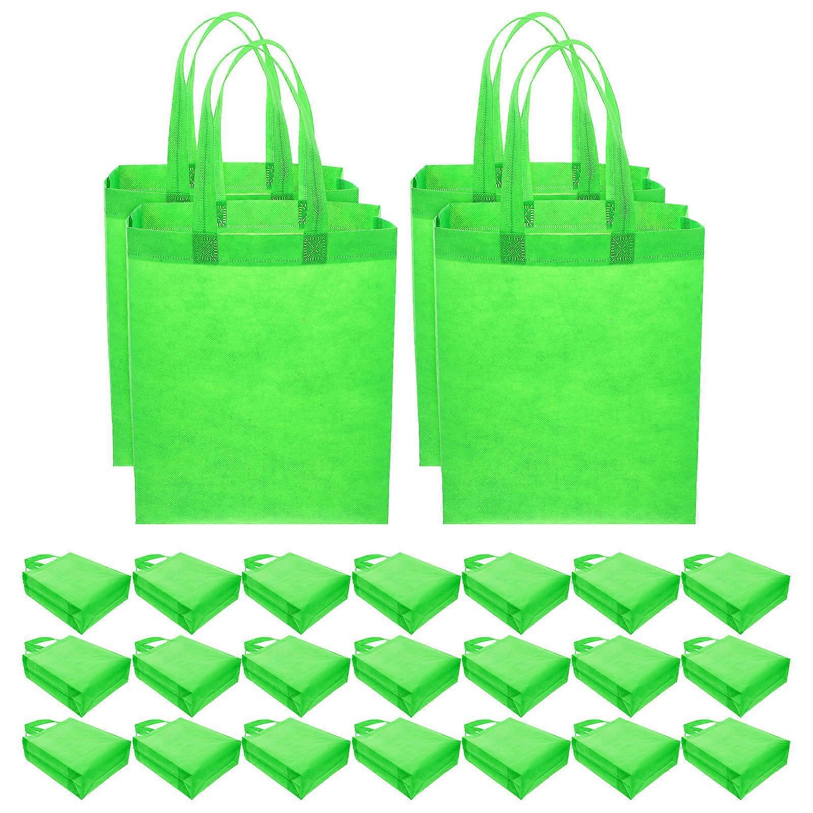 30pcs Reusable Non Woven Tote Bags with Handles for Grocery, Holiday Parties, and DIY Projects