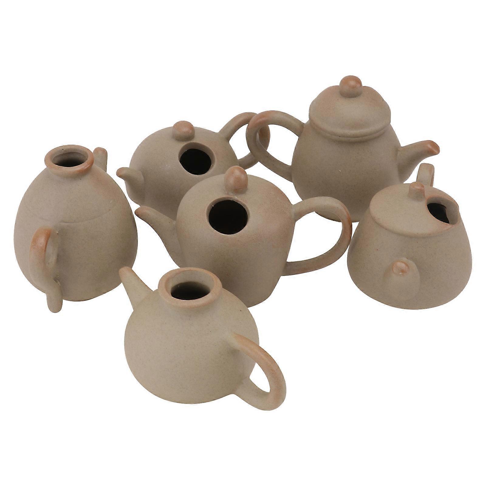 6pcs Decorative Mini Vases for Home & Office Adornment – Stylish Indoor Table Decoration, Hydroponic Flower Pots, Khaki Finish
