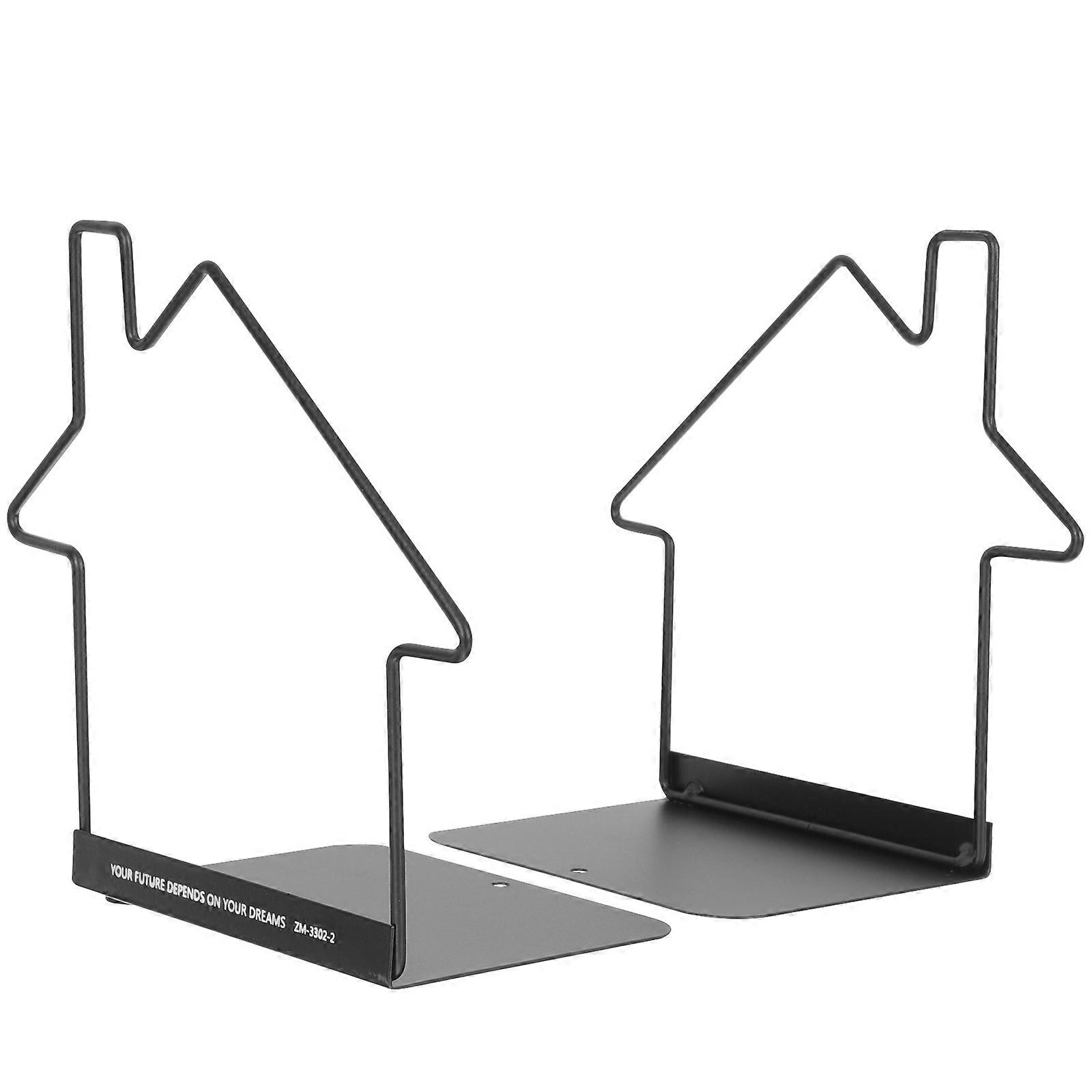 Metal Bookends Set of 2 Stylish Book Holders for Shelves, Desk Organizer for Books, Magazines, and Documents Elegant Design for Home, Office, or