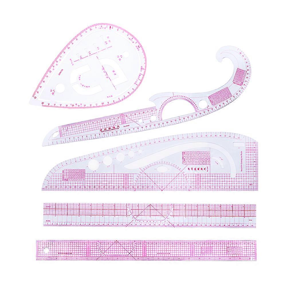 Sewing Tools Cutting Ruler Acrylic Multi-Function Durable Drawing 6Pcs