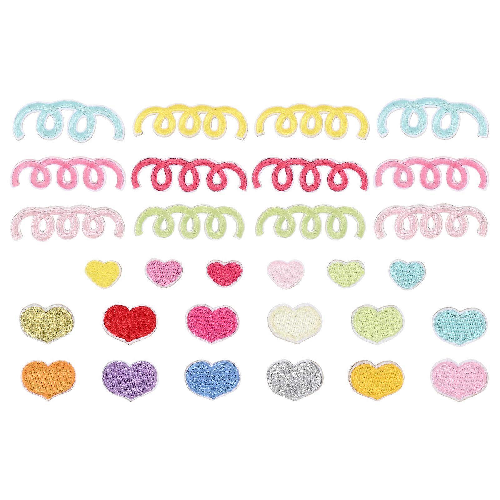 DIY Sewing Patch 30Pcs Assorted Color Polyester Versatile Styling Embroidered Patch for Decoration