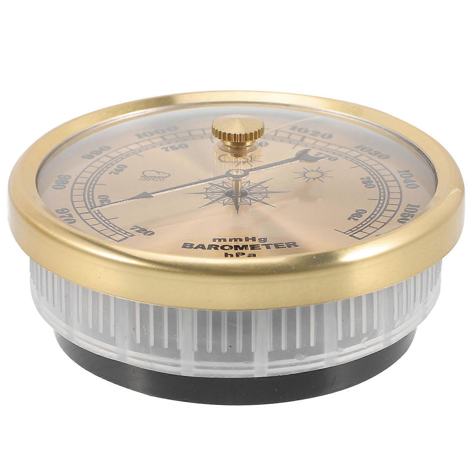 Mini Dial Barometer Multifunctional Aneroid Barometer Humidity Measurement Home Use 6x6cm Round 1Set