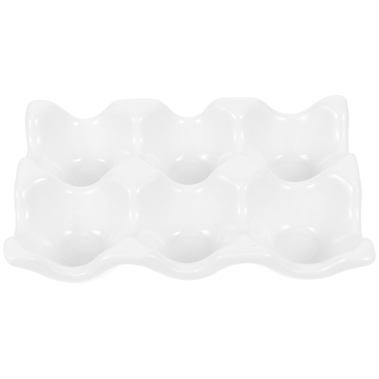 Egg Storage Cup Ceramic Egg Tray for Household Use 1Pcs White