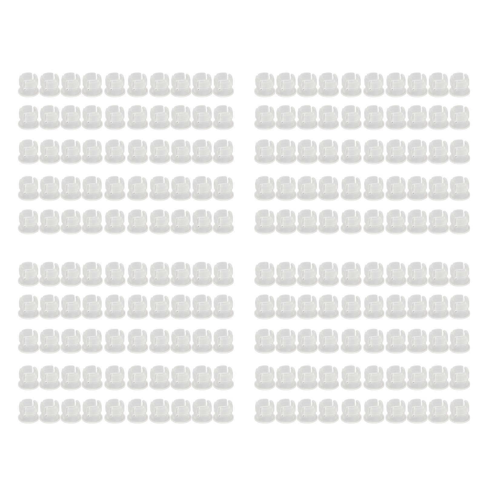 200PCS 5mm LED Holders Flat Buckle Light Emitting Diode Clips Plastic Mounting Holder White