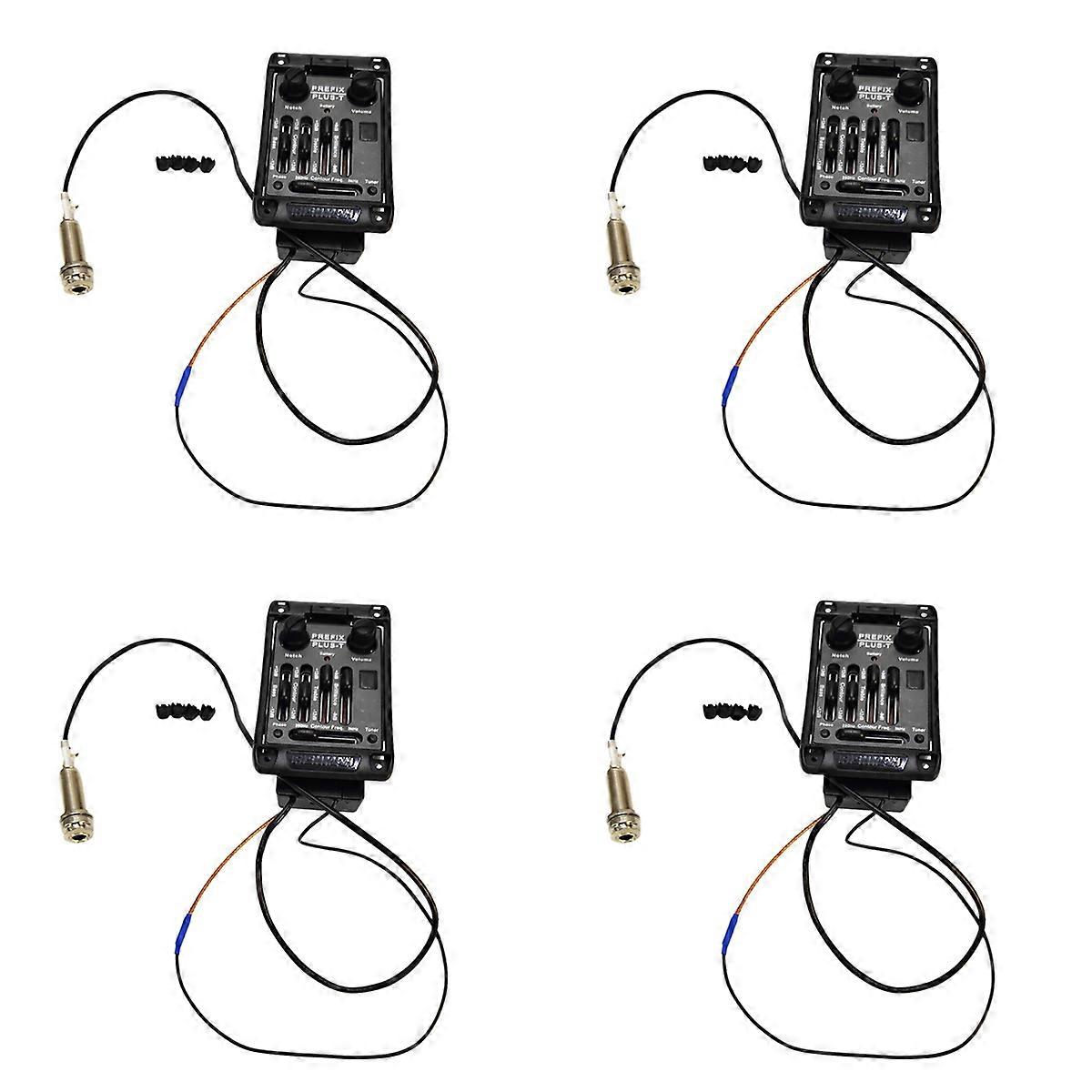 4X Guitar Pickups Prefix Plus-T Onboard Preamp Matrix Acoustic Pickup EQ Equalizer with Tuner Soft P