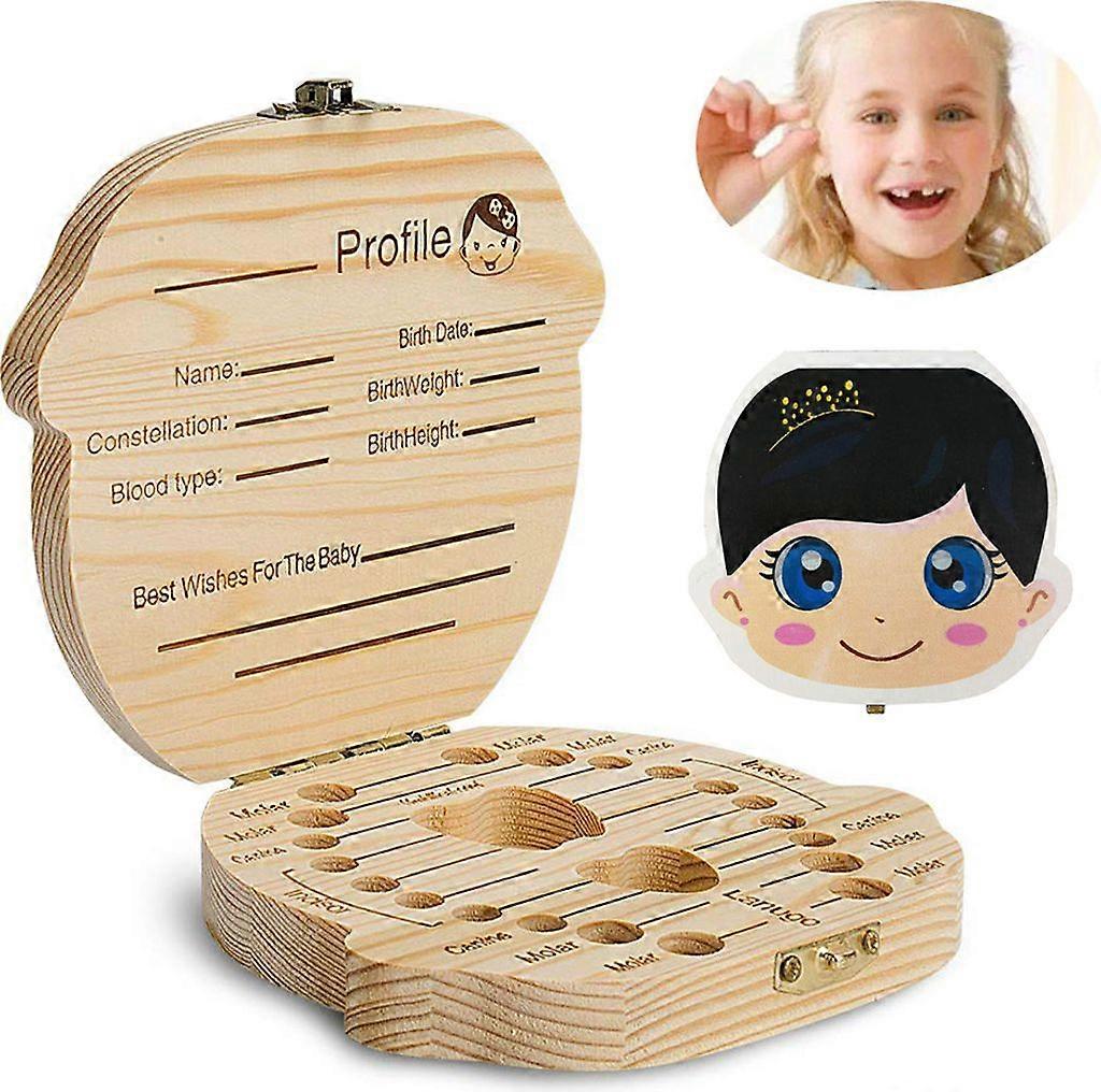 Wooden Milk Tooth Box for Girls as Souvenir Gift