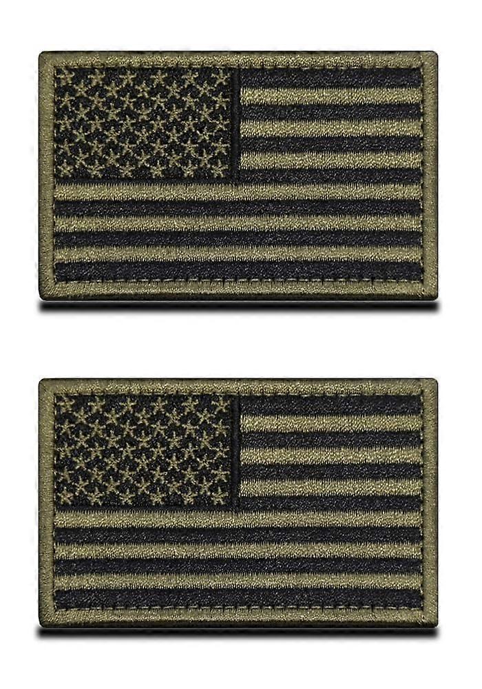 Pack of 2 Army Green Flag Patch, Tactical America Badge