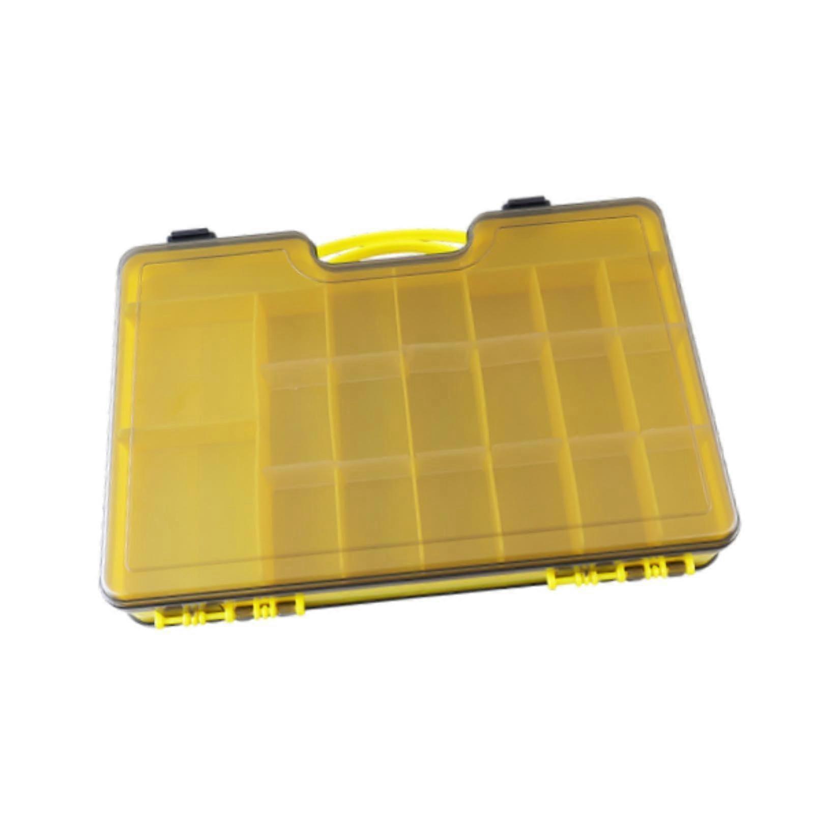 Attacker Tackle Box Organiser Container, Utility Box,, 44 Grids, Fishing Equipment with Removable Divider Storage Case, Yellow