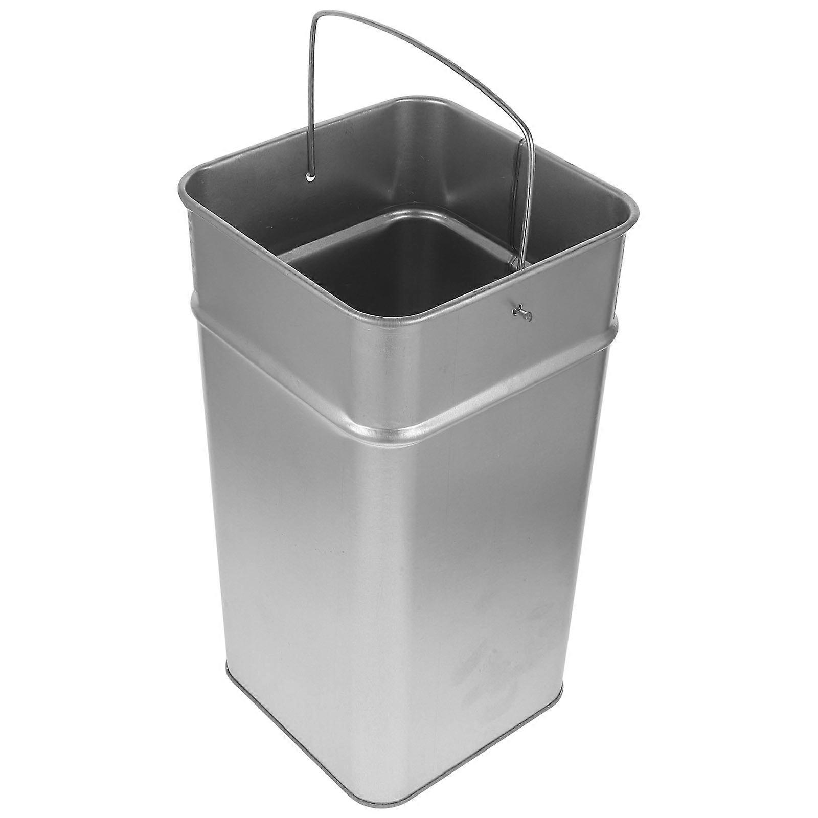 Galvanized Iron Metal Bucket with Handle for Storage Silver Color Large Capacity 10.5 Inch Portable