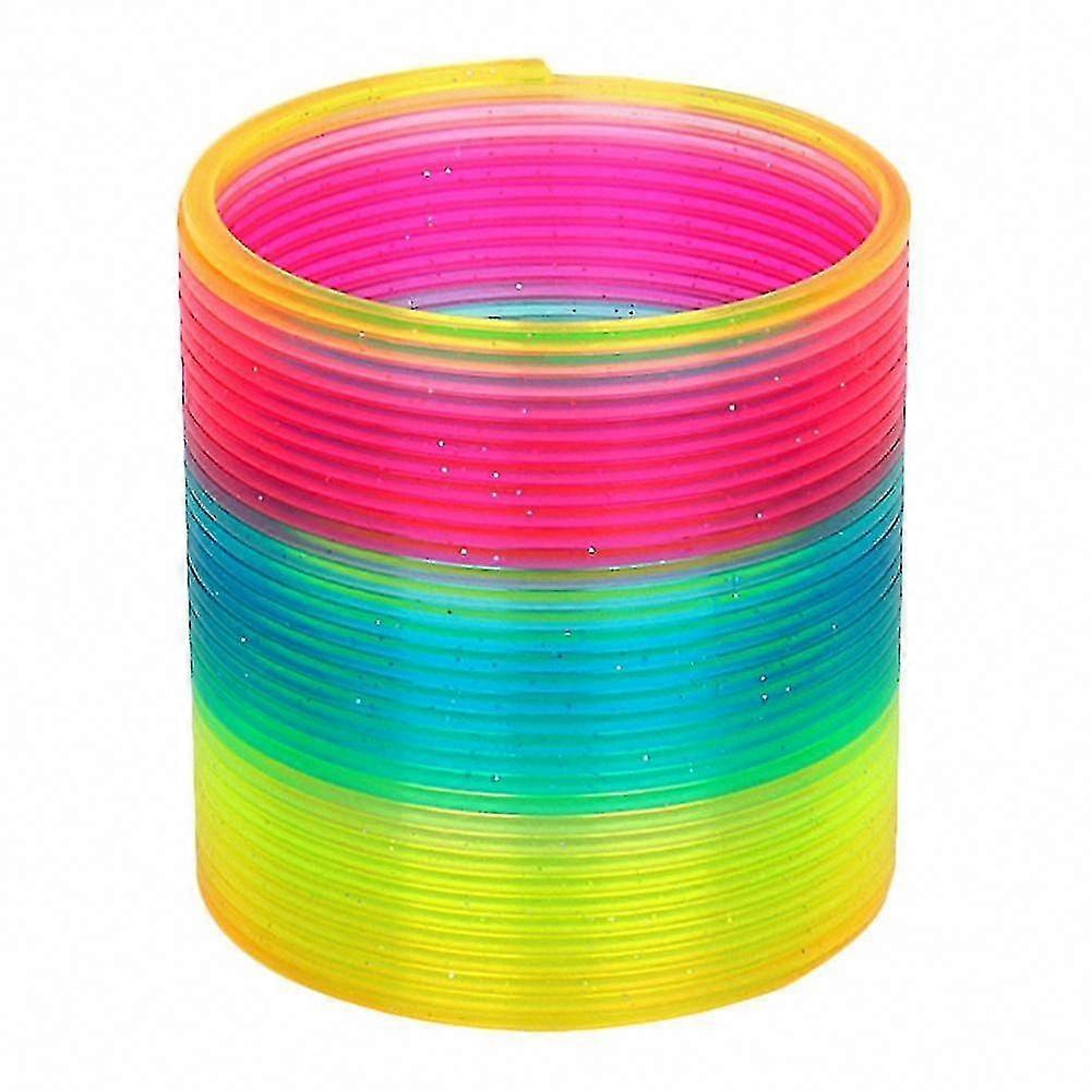 レインボーコイルスプリングおもちゃ - クラシック、カラフル、ネオン、プラスチック、スリンキー、子供、男の子、女の子、パーティー用品、ノベルティギフト