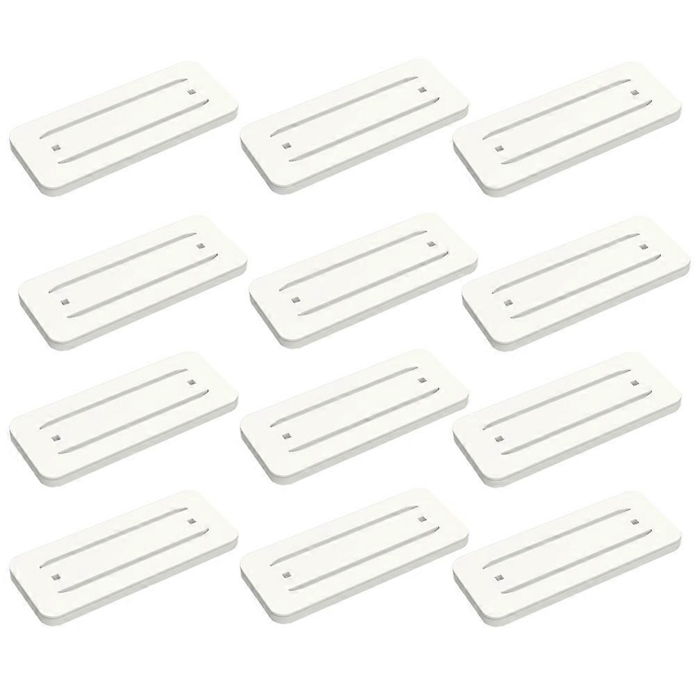 12pcs Self Adhesive Socket Holder Wall Mounted Power Strip Organizer Durable Plastic Bracket for Power Strips, Routers & Remote Controls