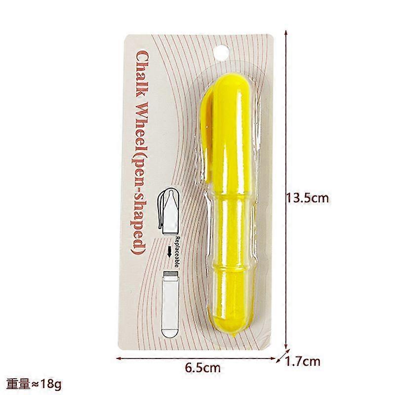 Erasable Fabric Marking Pencil with Protective Cap Refillable Tailors Chalk Pen Precise DIY Garment Cutting Tool for Sewing Quilting & Crafting Yellow