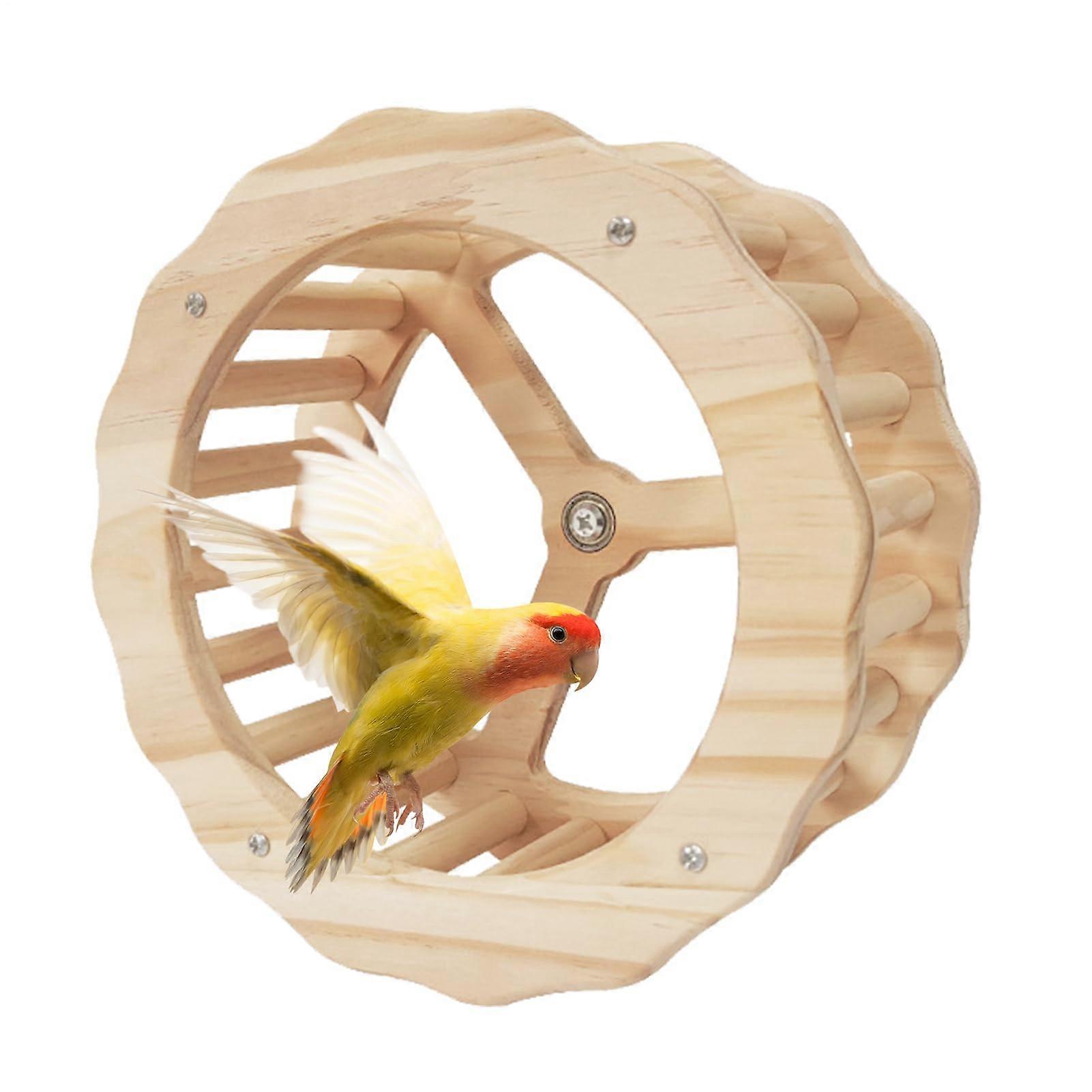 Running wheel for birds, interactive spinning wheel, accessory for bird toys, 24x24x11cm