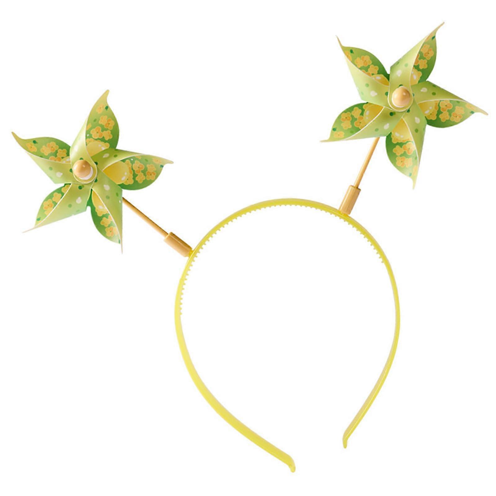 Handcrafted Windmill Headbands Soft Unique Hair Hoops Multiple Styles Family Craft Headwear Yellow