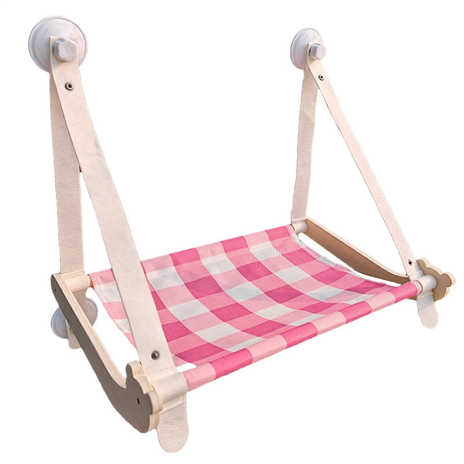 Cat Window Bed Foldable Kitten Seat, Stable Mounted Pet Furniture with Suction Cups, Pink