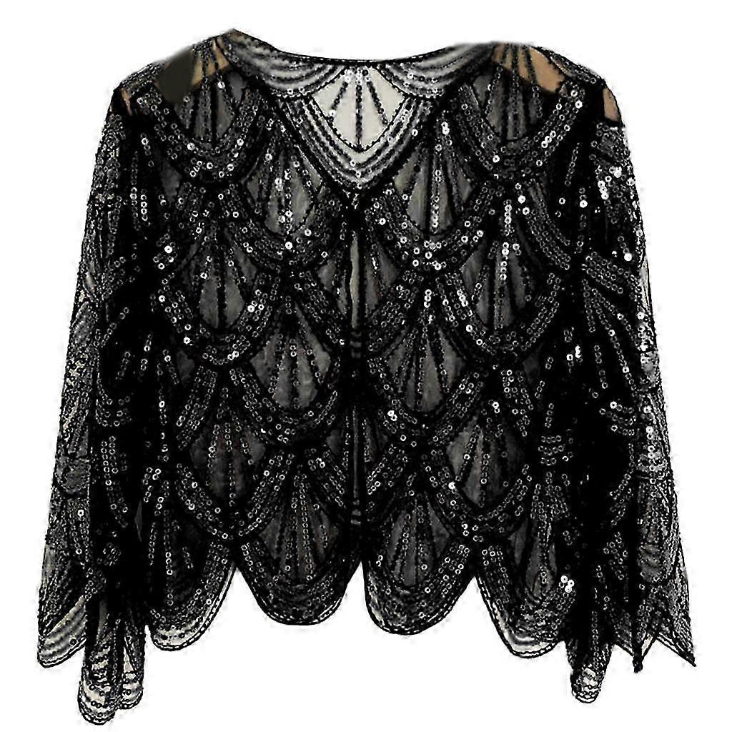 Sequins Flapper Shawl Costume Beadwork Accessories for 1920s Theme Party