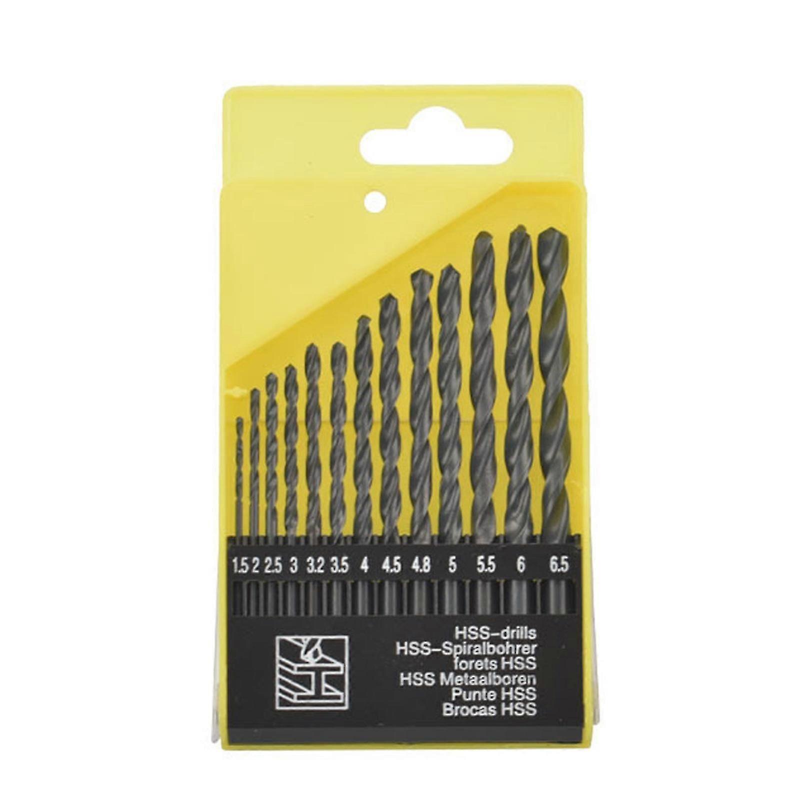 13 unidades de aço rápido resistente com haste reta coleção de brocas helicoidais com estojo compacto para locais de trabalho portáteis