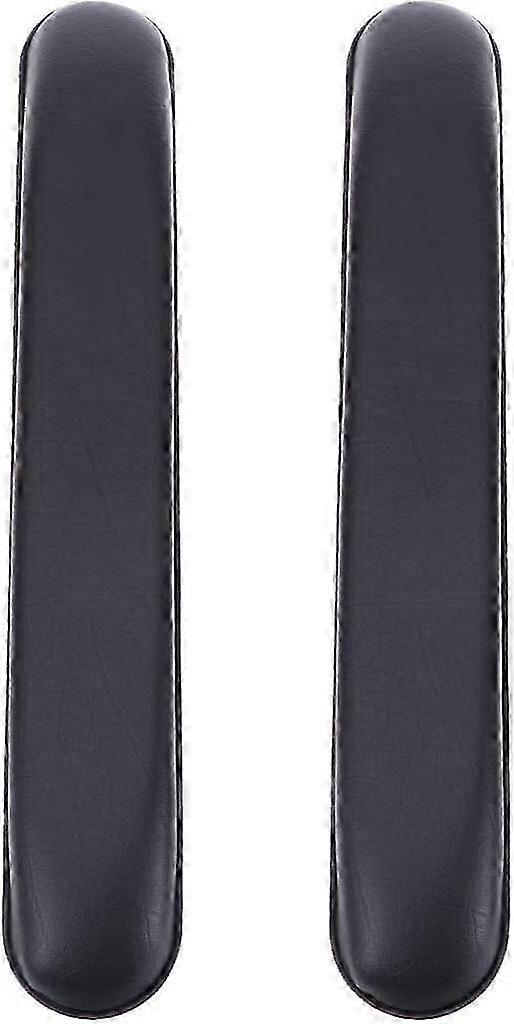 Set of 2 Replacement Padded Armrest Cushions for Wheelchair, Suitable for Universal Use and Made of Leather, Black Color