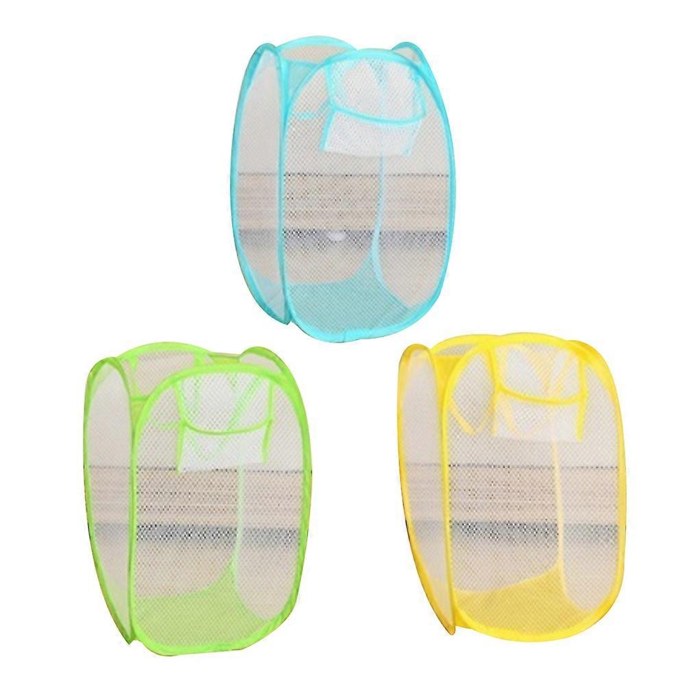 Laundry Foldable Basket Breathable PP Material 27x27x50cm 3Pack