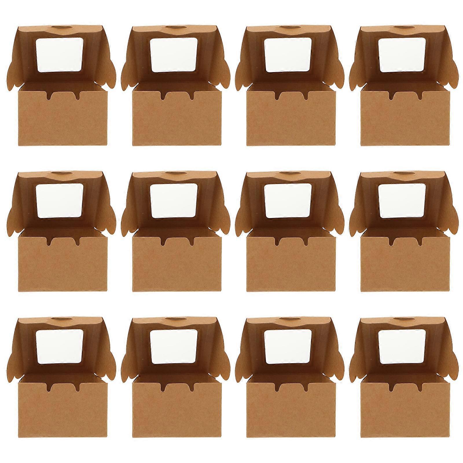 Creative Food Packaging Boxes with Clear Window for Home Made of Kraft Paper Portable and Safe to Use 30pcs