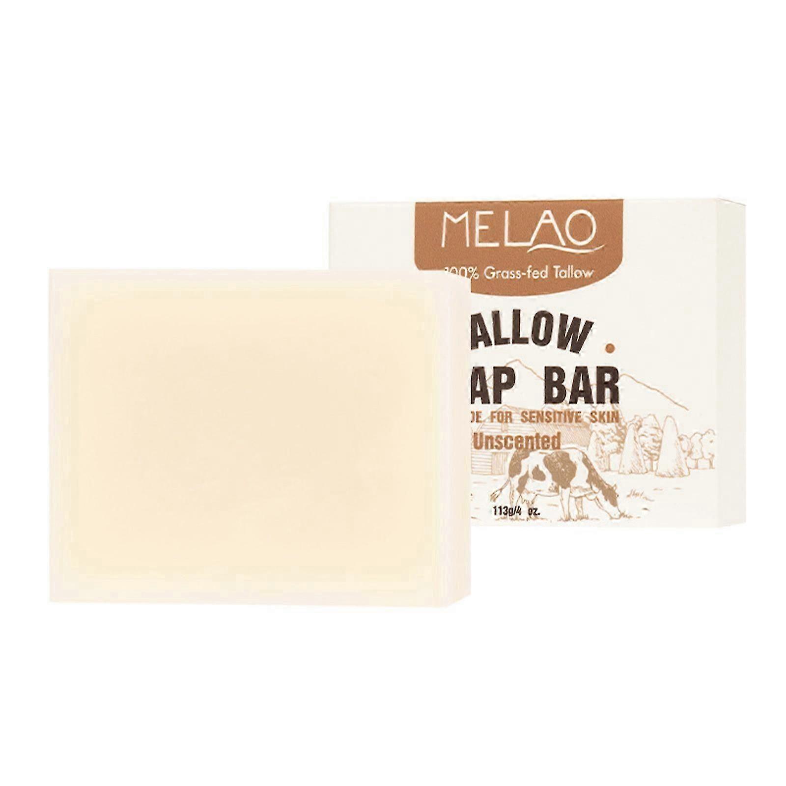 Beef Tallow Soap Bar, 113g Handcrafted Grass Fed Tallow Soap-Cleans, Gently Moisturizing, Wash Bar Great For All Skin Types