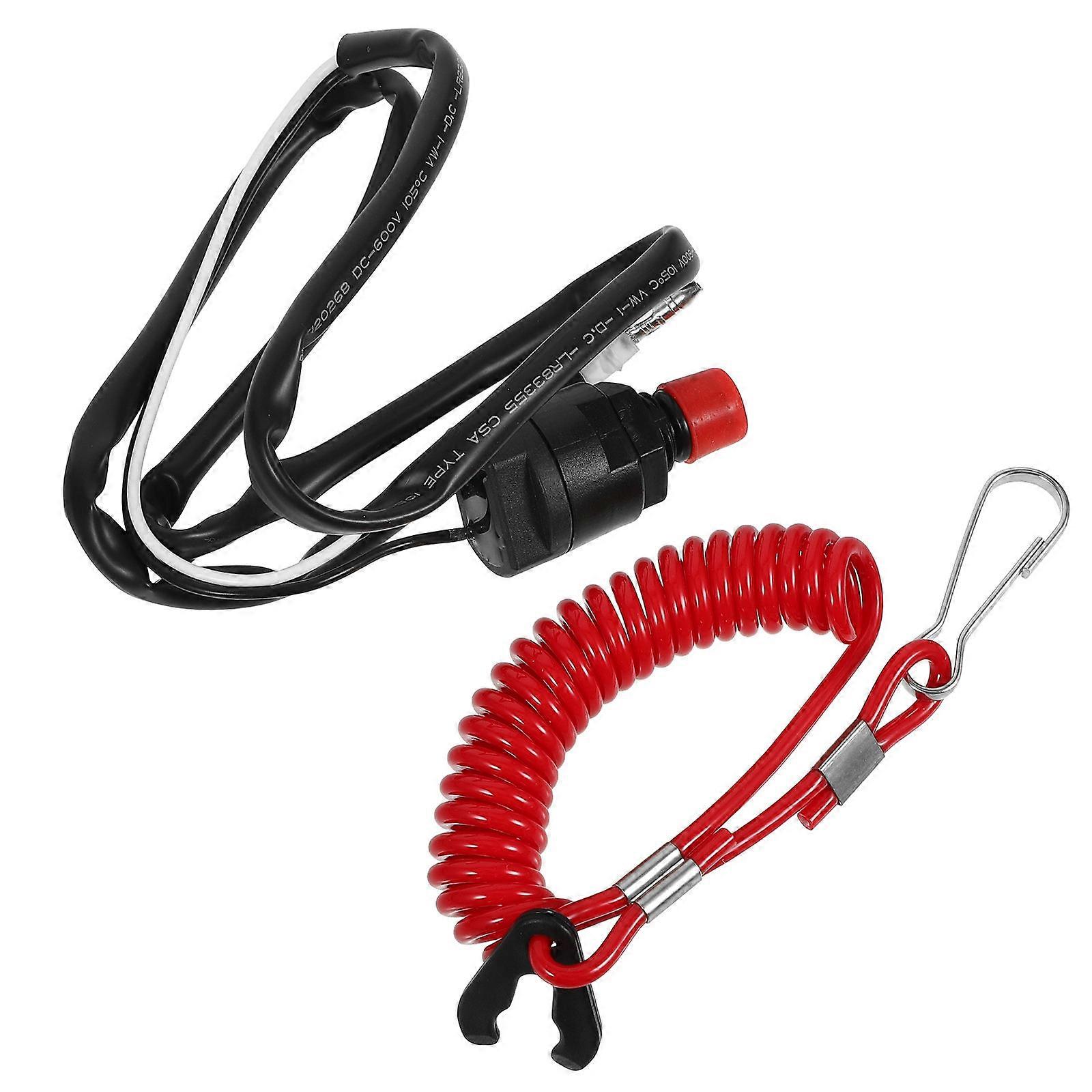 Boat Engine Lanyard Start Switch Ignition Button for Safe Operation Easy Install Reliable Propeller Motor Connection Engine Control Start Mechanism