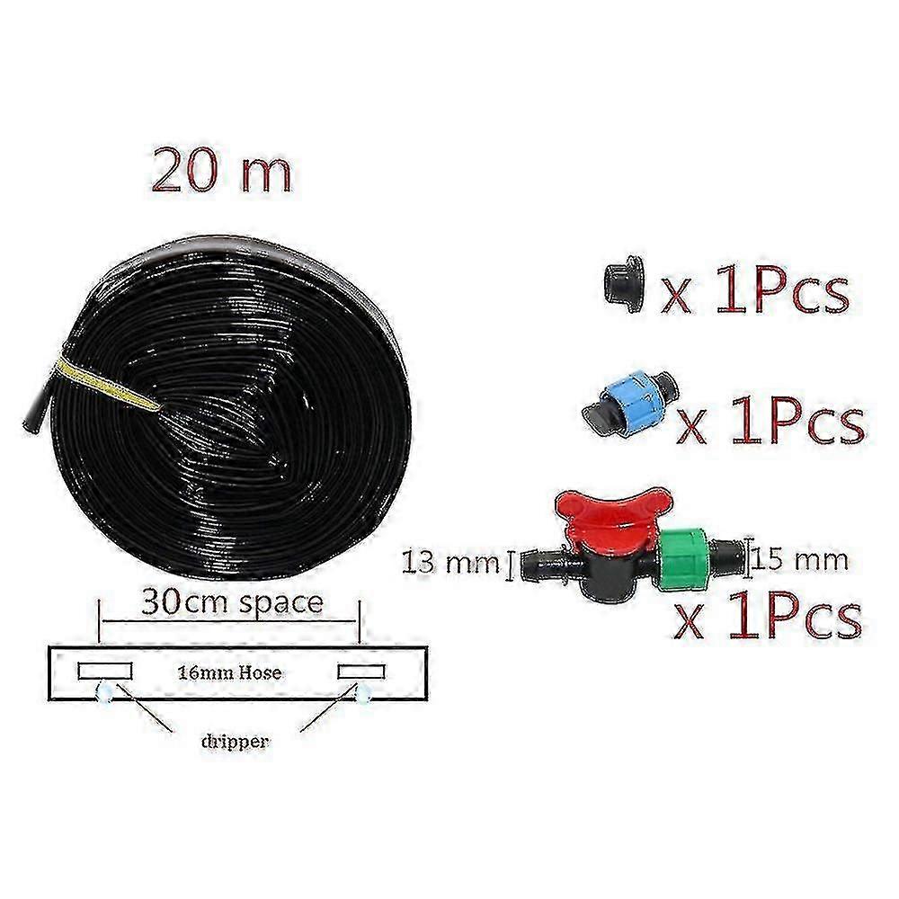 16mm Drip Tape Kit Flat Soaker Hose 15/20/30cm Space Irrigation System