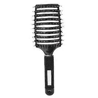 Curved Vent Styling Hair Brush Professional Paddle Detangler Detangling Brush for Wet Dry Curly Thick Straight HairBlackYMMR)