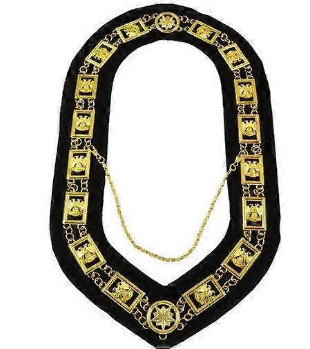 32Nd Degree - Wings Down Scottish Rite Chain Collar - Gold/silver On Black + Free Case