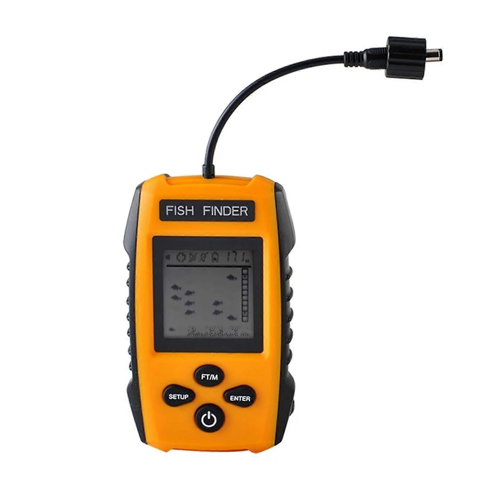 Wired Wireless Sonar Fishing Alarm Fish Finder Underwater Depth Gauge Fishing Detector Sensitivity Detector Yellow