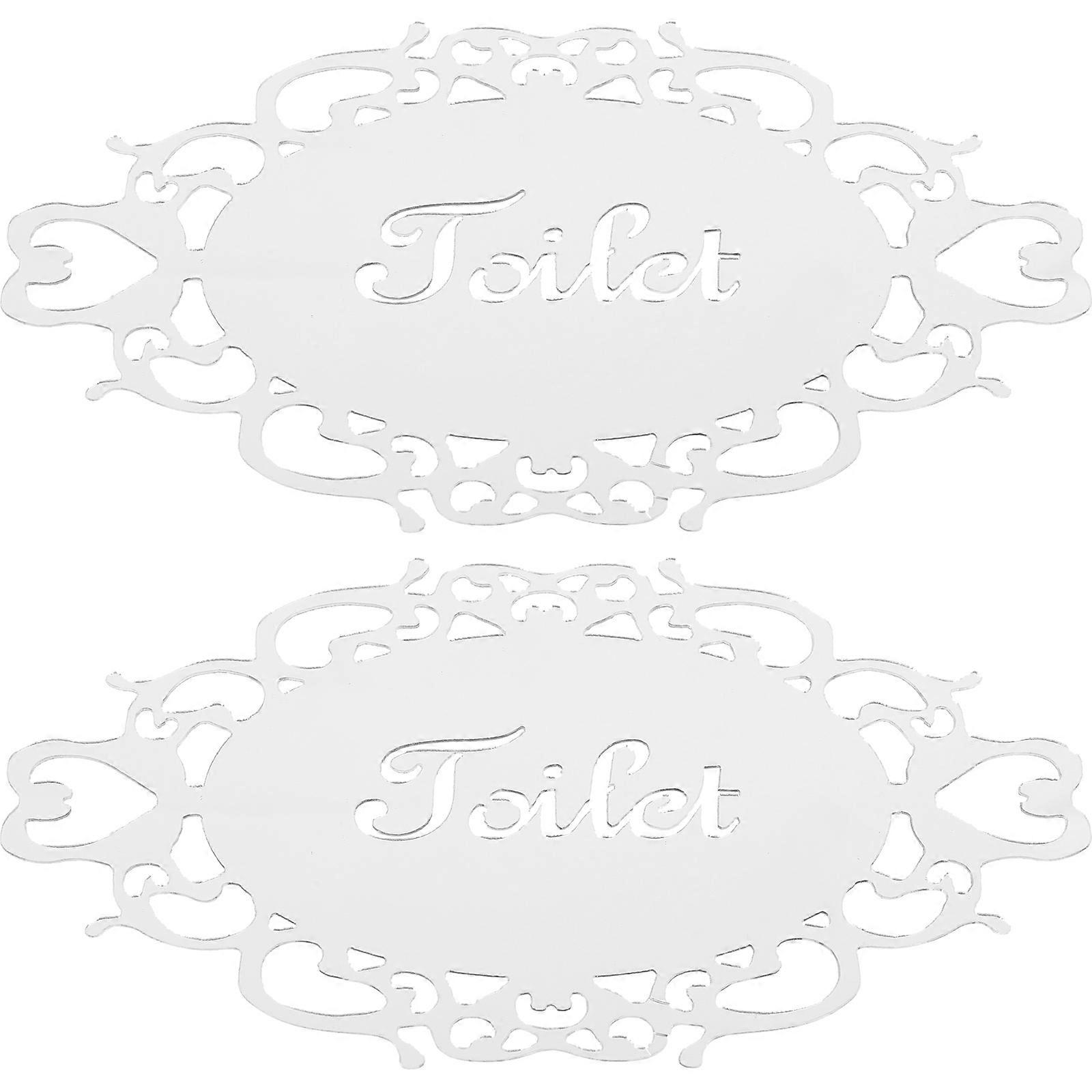 Badezimmer WC Zeichen Acryl WC Dekor Heimdekoration Klar Zeichen 14,5x10cm 2Stücke