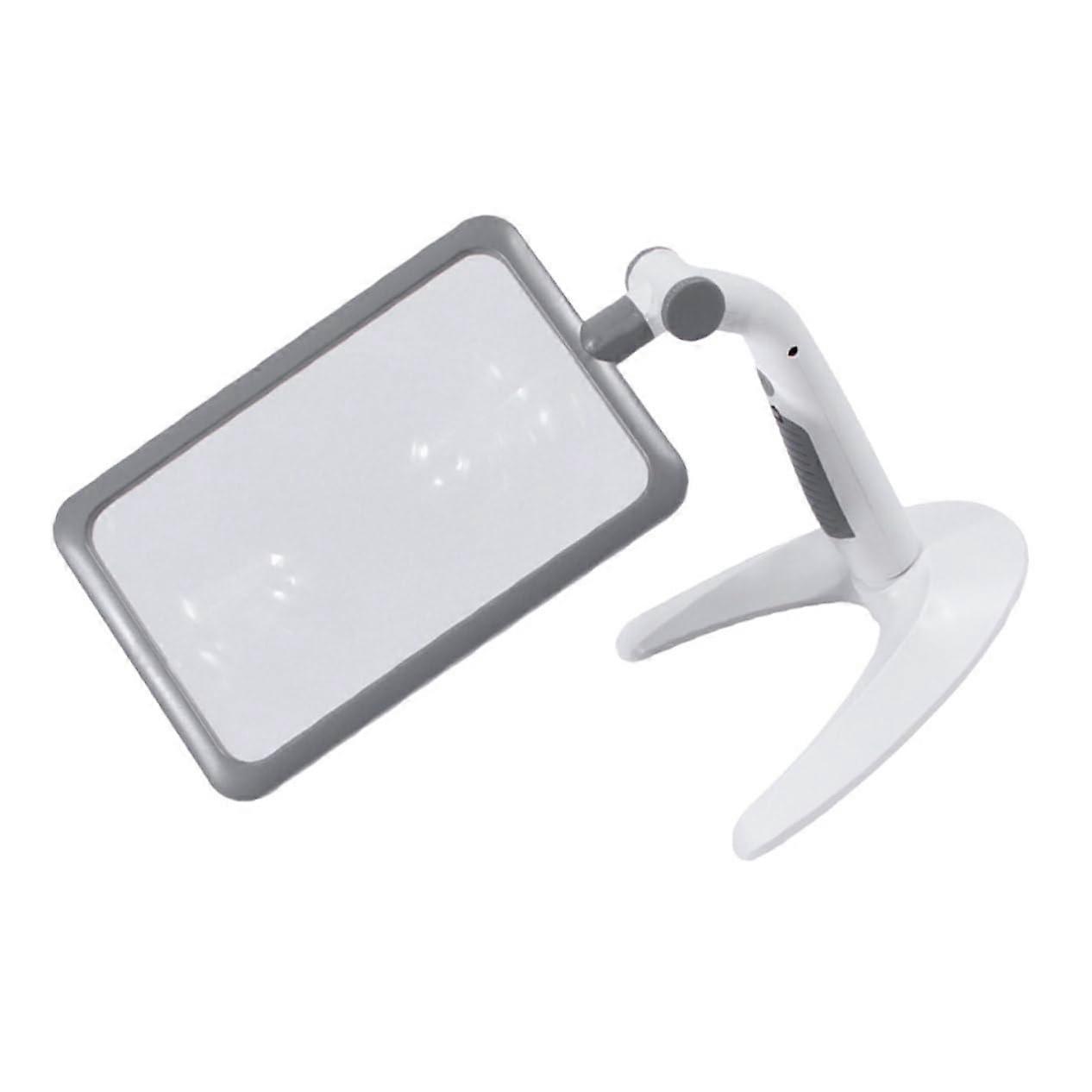 LED Magnifying Glass with Adjustable Light, Portable Handheld Magnifier for Seniors and Visually Impaired, Desktop Design with Batteries