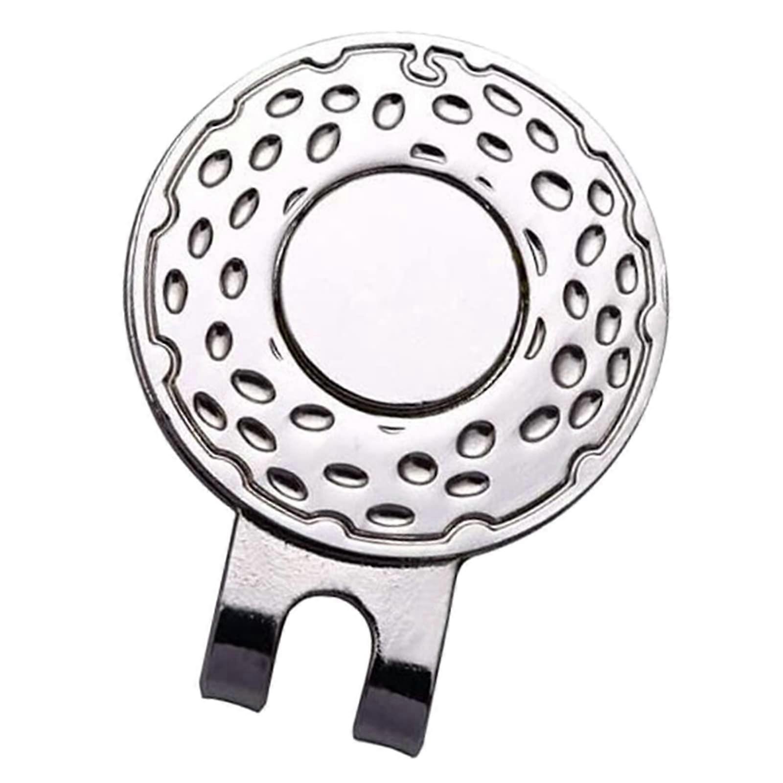 Hut-Clips Golf Ball Marker Holder for Gloves Hats Bags Visors Belts Easy Attach Remove Silver 25mm Diameter