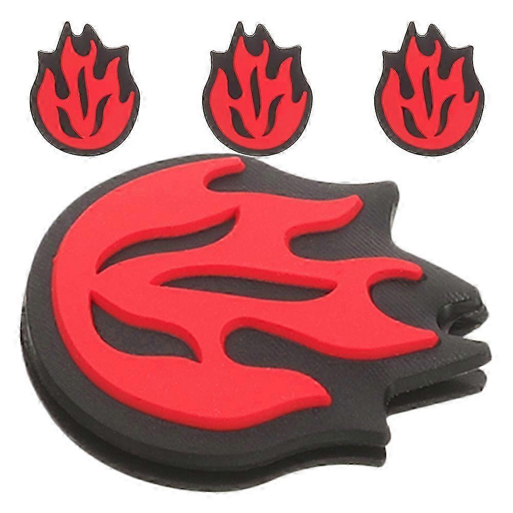 مخمدات اهتزاز مضرب تنس على شكل لهب - سيليكون ممتص الصدمات للاعبي التنس (4 قطع ، أحمر ، 2.50 × 2.00 × 0.50 سم)