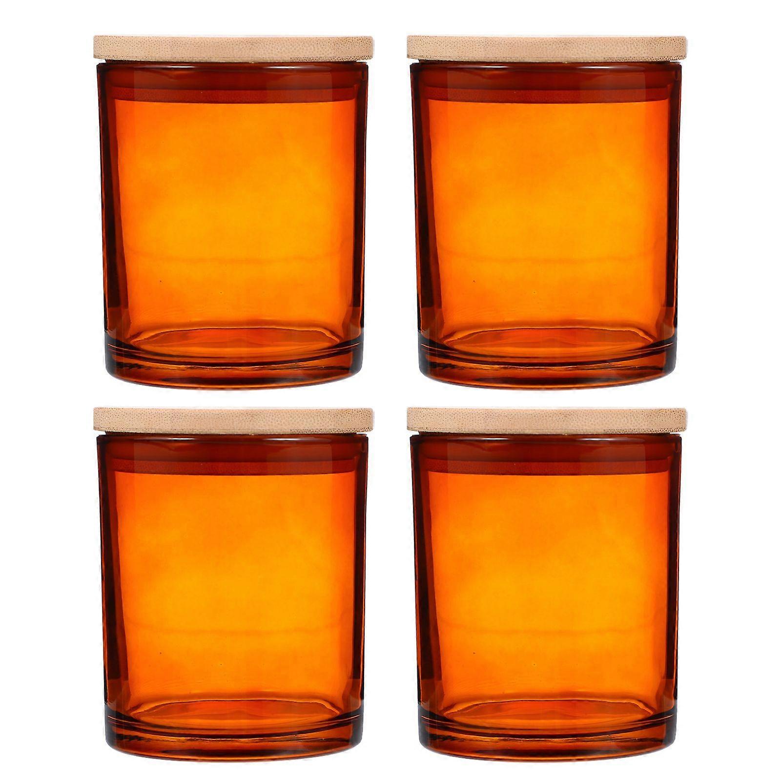 4 Sets Glass Tins with Lids Aromatherapy Scented Candle Tin Candle Making Jars
