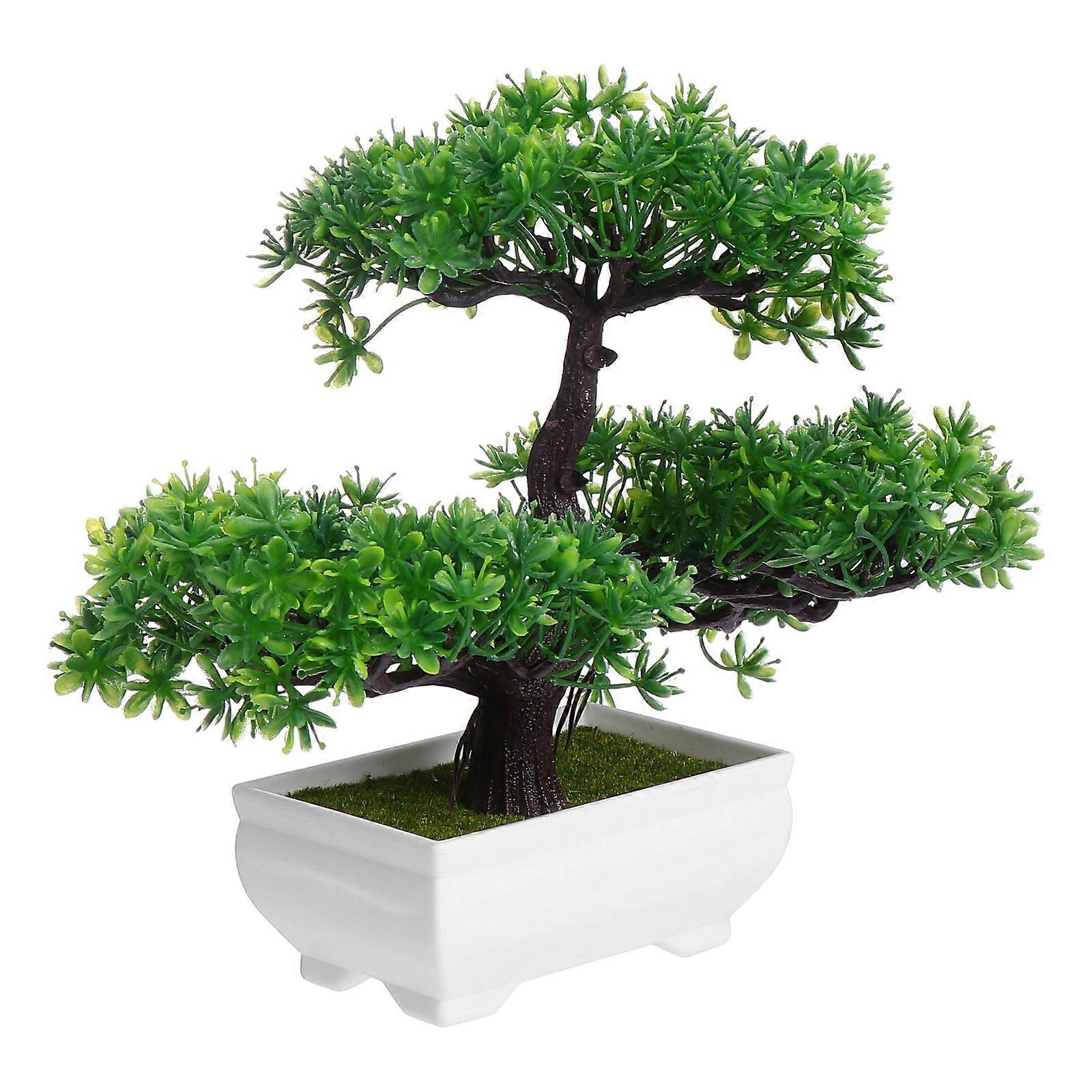 Artificial Pine Imitation Plant 2pcs Potted Bonsai for Guest Greeting