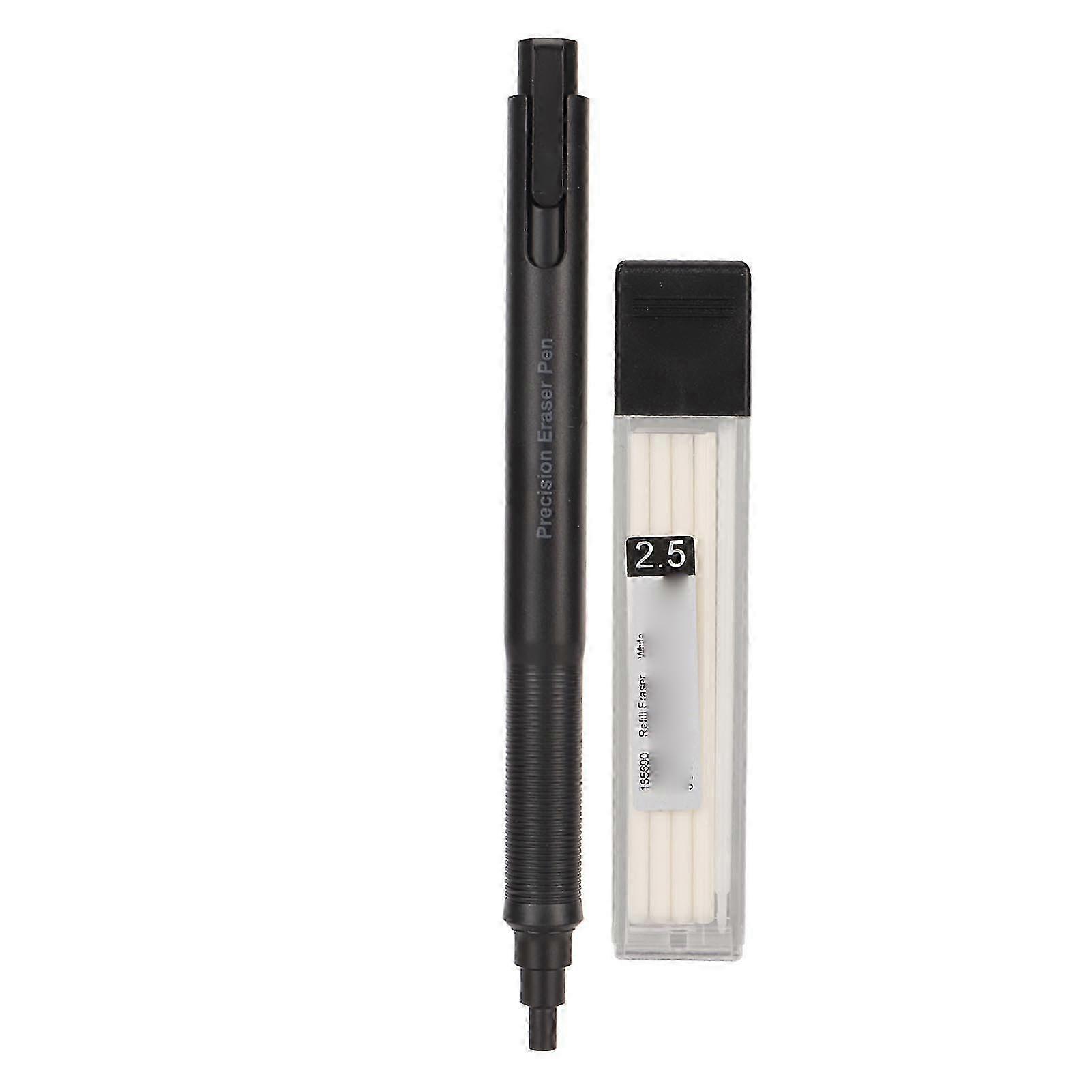 Sketch Eraser Pen with 4 Replacement Cores for Accurate Erasing Push Type Highlight Painting Eraser for Revise Details