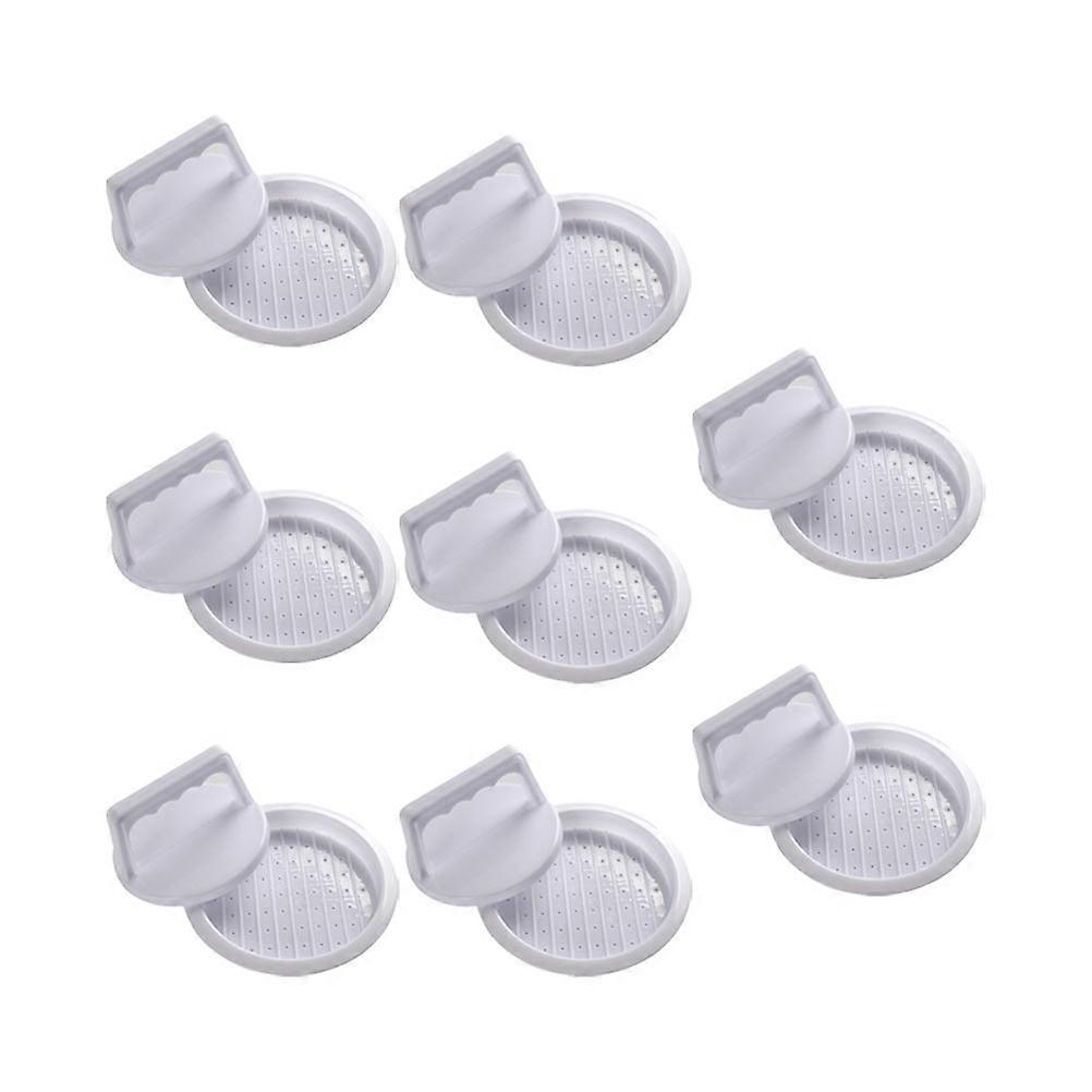 White Detachable Burger Makers for Home Use NonStick Easy to Use and Demold PP Material 8pcs