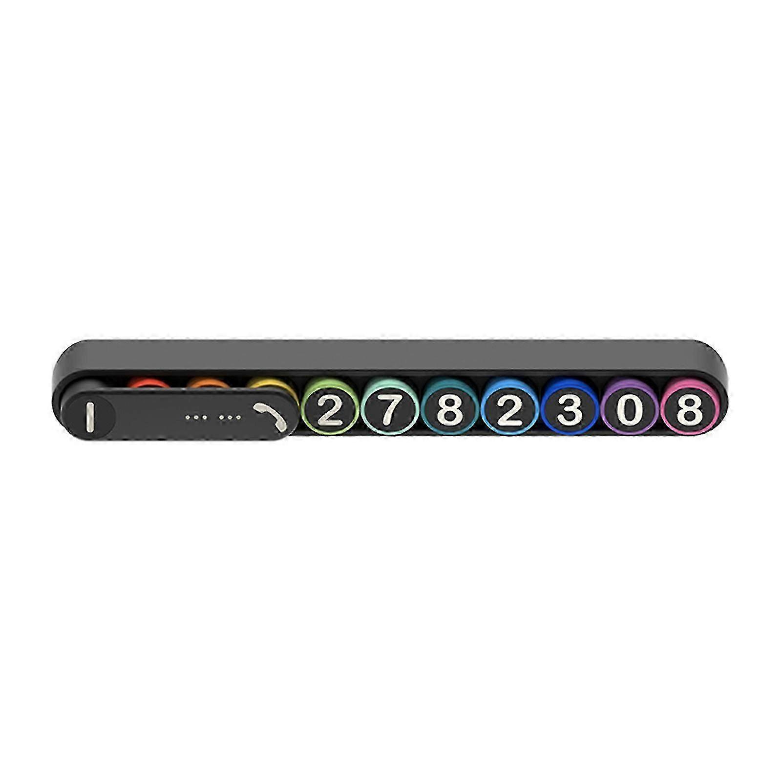 Phosphorescent Temporary Parking Phone Number Plate with Metallic Adhesive Pad - Magnetic 5-Digit Number Card Set for Easy Visibility