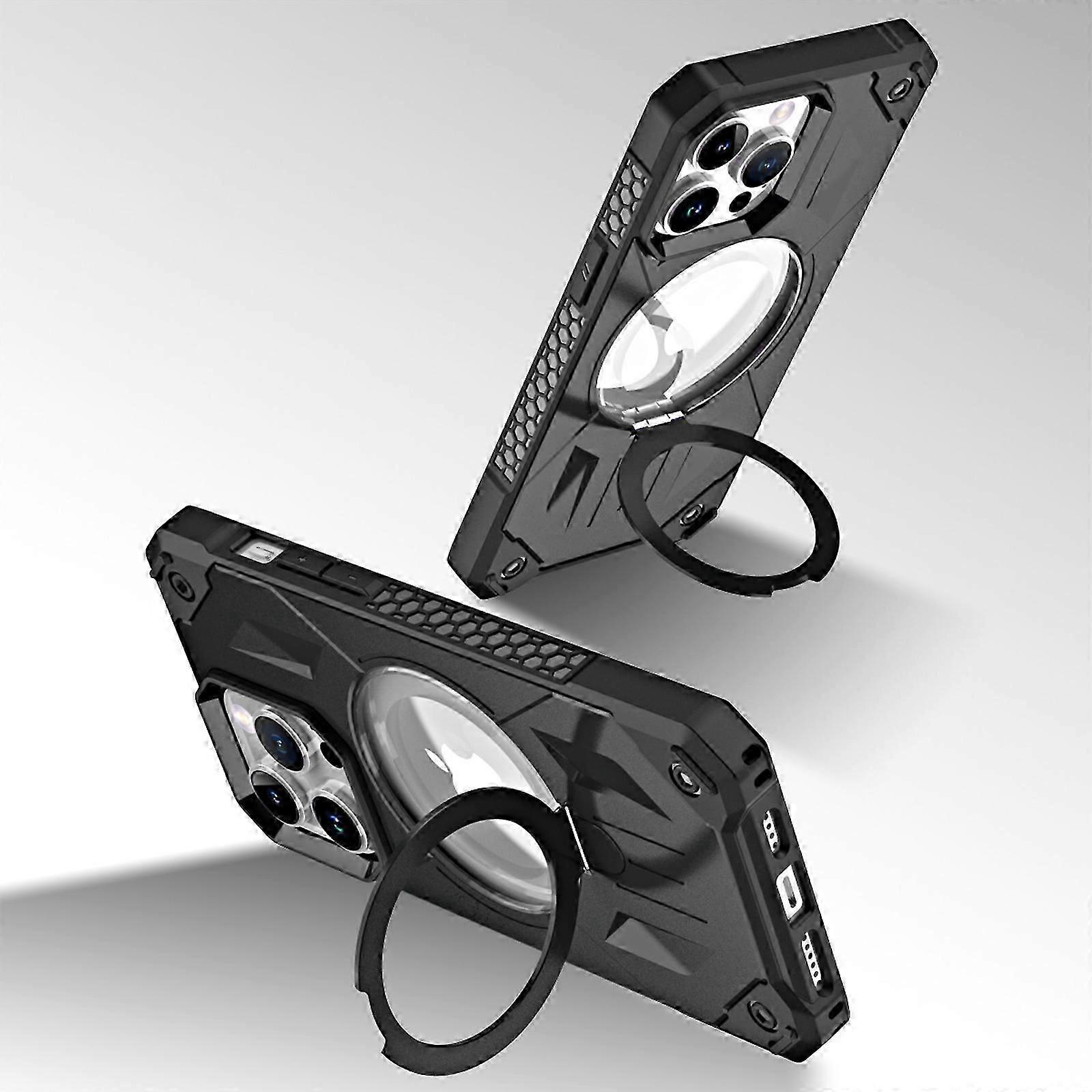 Anel magnético 360Rotatable para iPhone 15 Pro Max/15 Ultra Case com suporte invisível, [Compatível com MagSafe] Heavy Duty Protective Case 15 Pro Max